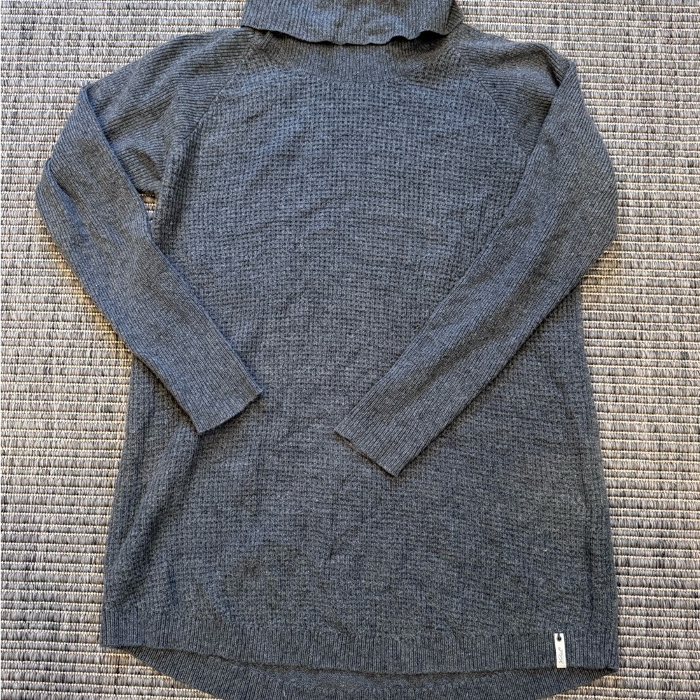 Woolrich Women's LG Clapshaw Gray Turtleneck Tunic Sweater